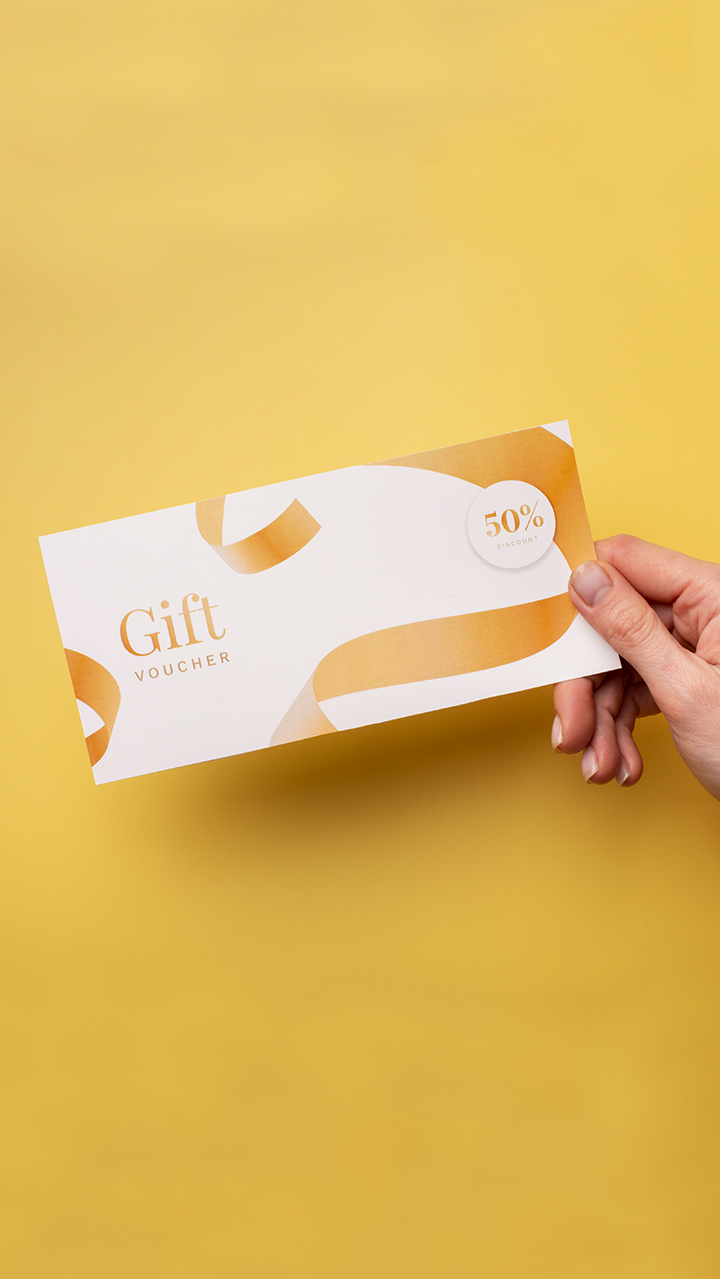 Elegant discount gift card and voucher template Vector Image